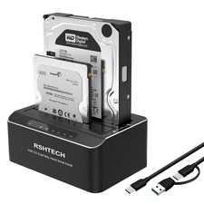 Hard Drive Docking Station Aluminum USB-C/USB 3.0 to SATA Dual Bay Hard Drive...