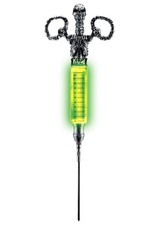 Disguise Men's Radioactive Glowing Syringe Costume Accessory, Adult, Silver/Gree