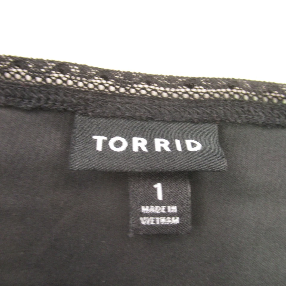 Camisa Torrid Mujer 1 Manga Larga Informal Exterior Cuello en V Negra Ligera Foto 4 de 4