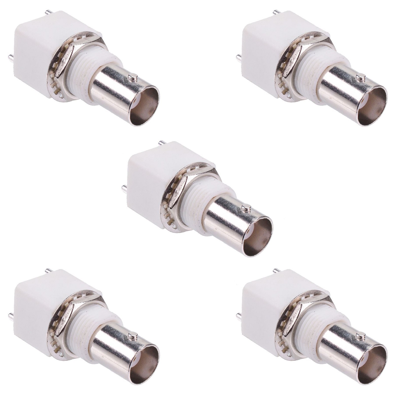 5 x Insulated Vertical BNC Socket Connector 50 Ohm Coaxial Coax Connector