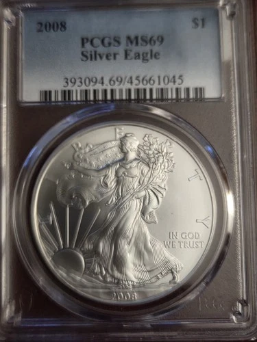 American Eagle Silver Dollar 2008-W  MS 69 PCGS