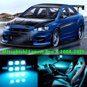 Details About 10 Led Ice Blue Light Interior Package Kit For Mitsubishi Lancer Evo X 2008 2015