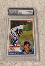 BOSTON RED SOX- WADE BOGGS AUTOGRAPH 1983 TOPPS RC #498 PSA/DNA SLAB 196