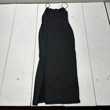 Shein Black Sleeveless Long Dress with Slit Women's Size Petite Medium NEW