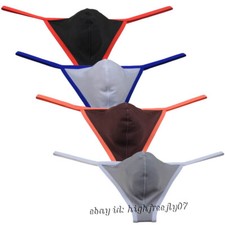 Men's Mini String Bikini Briefs Body Underwear Hipster Tangas Comfy T-back Pants