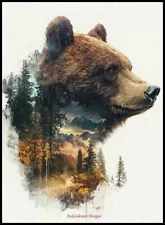 Abstract Grizzly - DIY Chart Counted Cross Stitch Patterns Needlework DMC Color