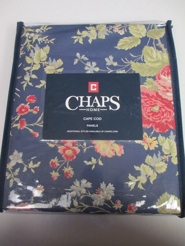 2 PANELES CHAPS Cape Cod Cottage azul rosa floral ventana con lazos Foto 2 de 4