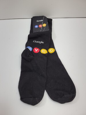 Google NYC Subway Logo Black Cotton Promotional Crew Socks One Pair New