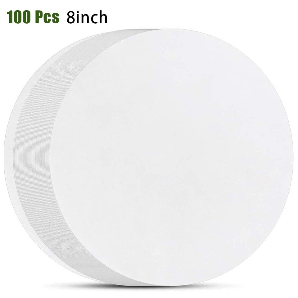 White Parchment Paper Baking Liners for 100pcs Round Cake Pans and BBQ