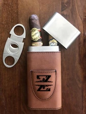 Stainless Steel Cigar Case and Cutter