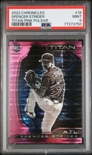 2022 Panini Chronicles Titan #18 Spencer Strider RC PSA 9 Pink Pulsar Prizm