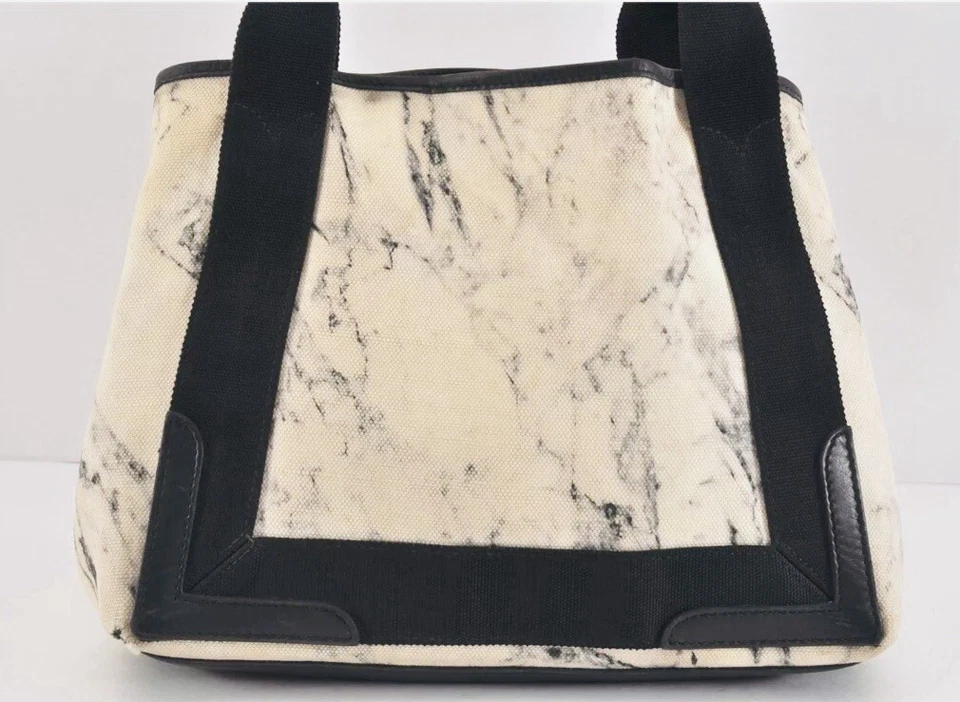 BALENCIAGA Cabas Beige / Black Small Shoulder, Tote Bag w Zip Pouch, 339933 - Image 3 of 4