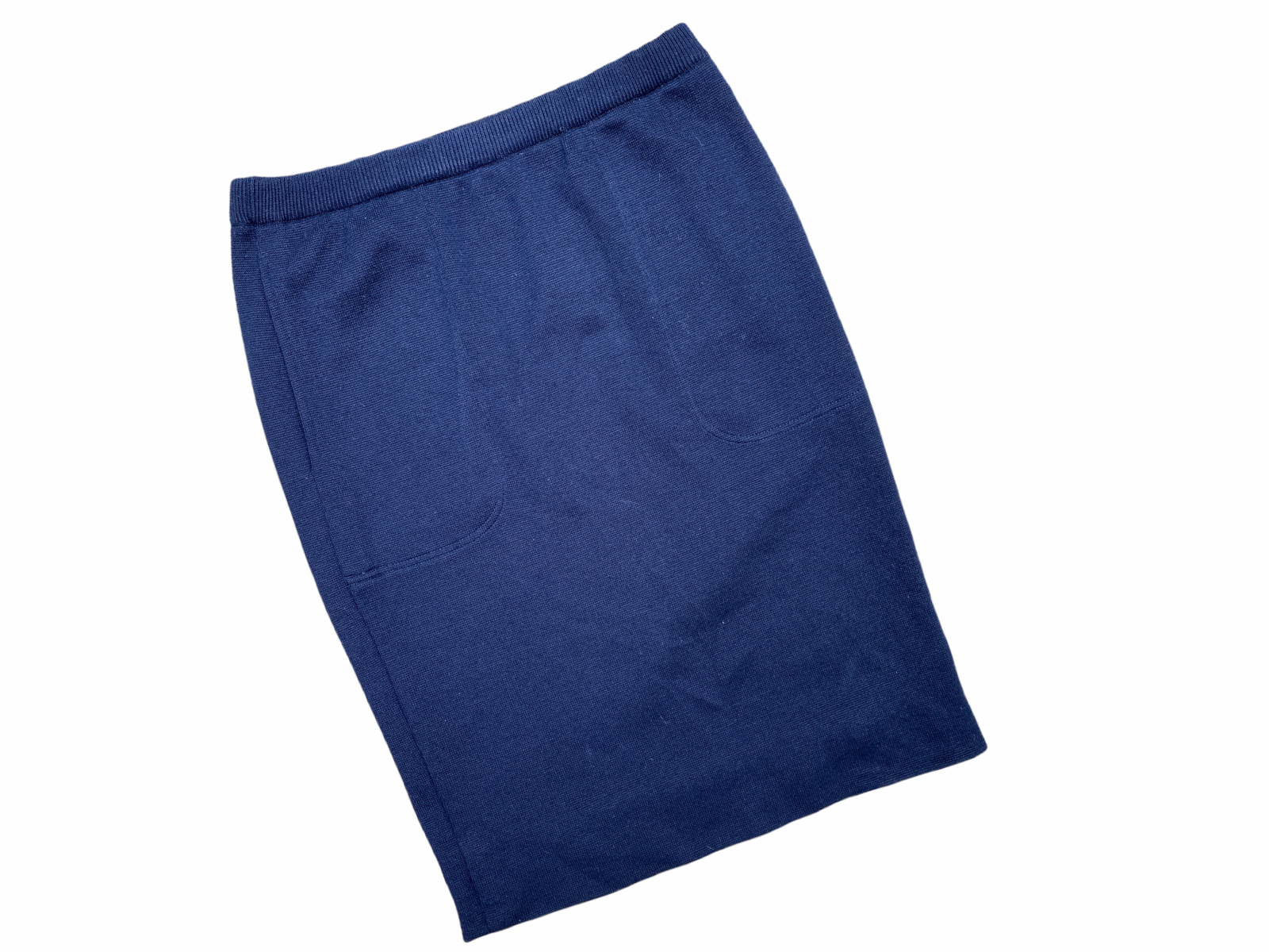 Gonna Yves Saint Laurent blu navy in lana merino taglia 38 M US 8