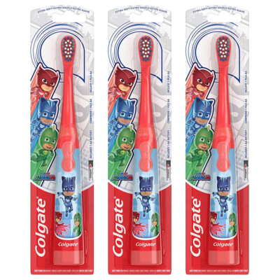 3-Pack New Colgate Kids Battery Powered Toothbrush, PJ Masks Characters May Vary