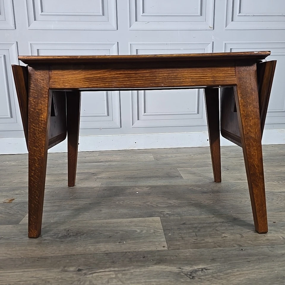 Vintage Wood Danish Inspired Coffee Table - Drop Leaf Atomic Mid Century Modern - Image 3 of 4