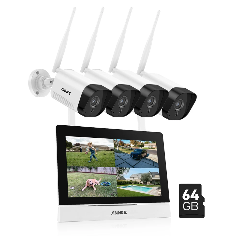 ANNKE 5MP Wireless Security Camera System 7" Monitor 4CH NVR Two Way Audio P2P - Image 2 of 4