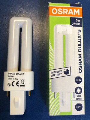OSRAM DULUX S 5W/840 LUMILUX Cool White G23 250 Lm  Röhrelampe Lampe