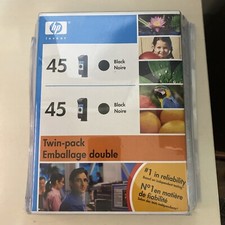 Genuine HP 45 Black Ink Twin Value Pack Print Cartridges NEW 229212 Oct 2007