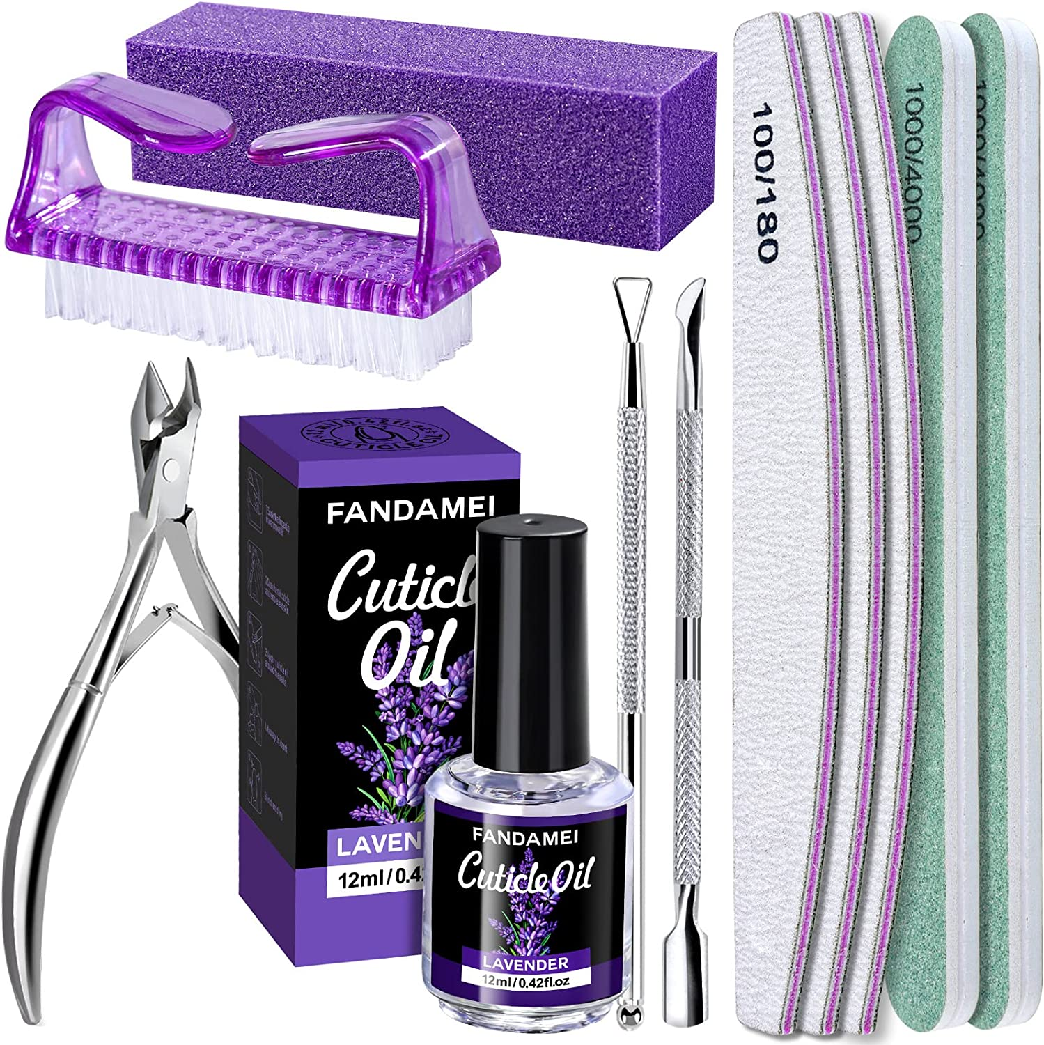 Nail Files and Buffers, Nail Cuticle Remover Kit with Nail File, Nail Buffer, Na-image