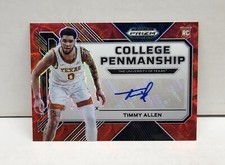 TIMMY ALLEN 2023-24 Prizm Draft College Penmanship CHOICE RED ~ AUTO #'d /40