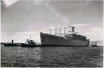 ORIENT LINE~OCEAN LINER-PAQUEBO ORCADES+TUGS 1~R.SIMON-MARSEILLE~18,2 x 12 cm