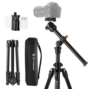 K&F CONCEPT 76" Caméra Tripod w/ Extension Arm Multi-Angle pour DSLR Téléphone intelligent