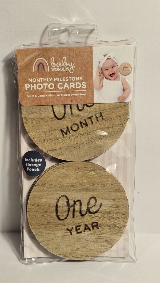 Milestones Chart 0-12 Wooden Baby Monthly Milestone Cards - Newborn ...