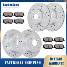 Front Rear Brake Rotors and Pads Kit for Toyota Rav4 2006-2018 Slotted Brakes
