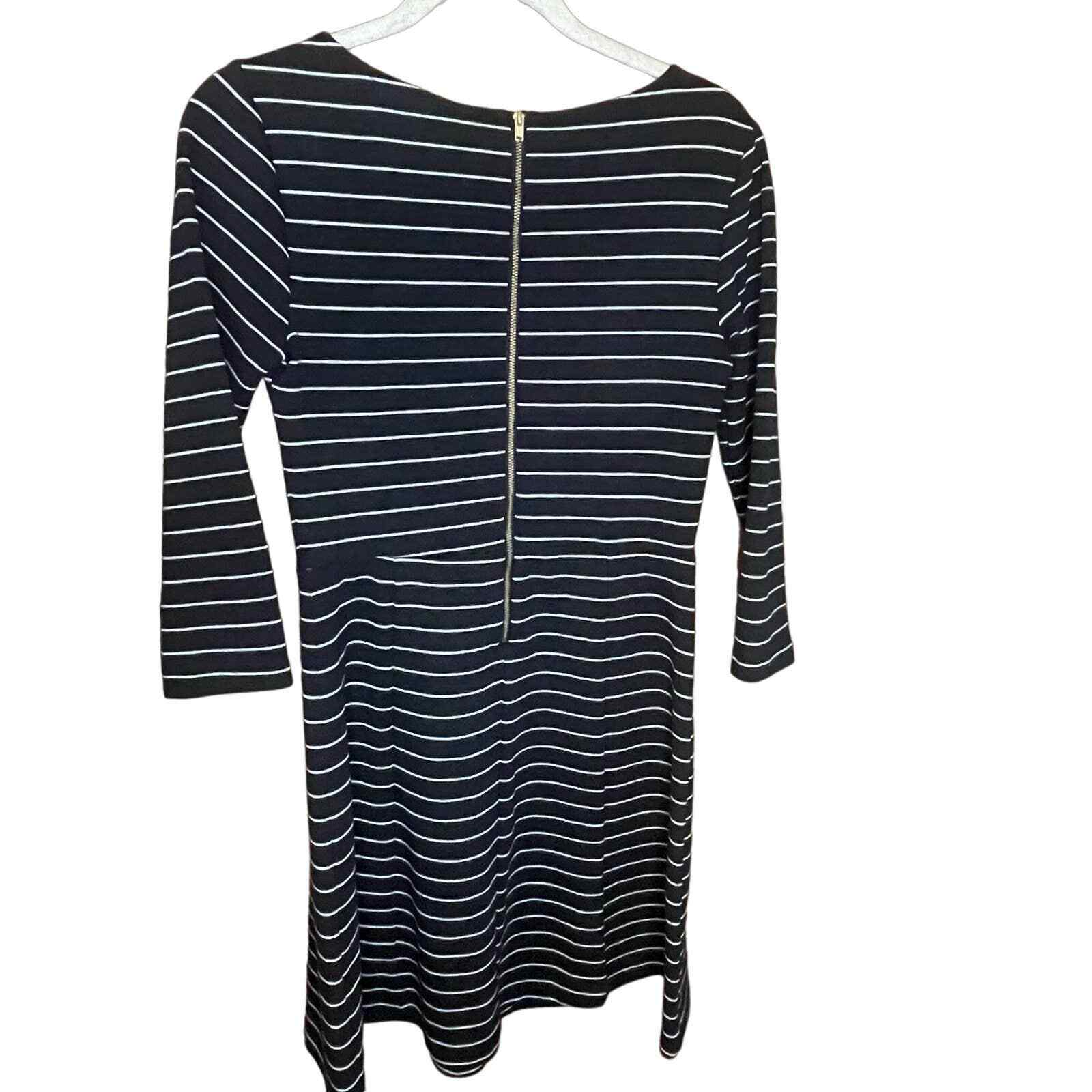 Maison Jules Black White Striped Bow Dress SZ S - image 2