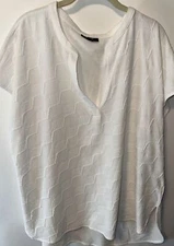 Alfani White Tunic Short Sleeves Coverup 2x Great For Travel Multiple Uses.
