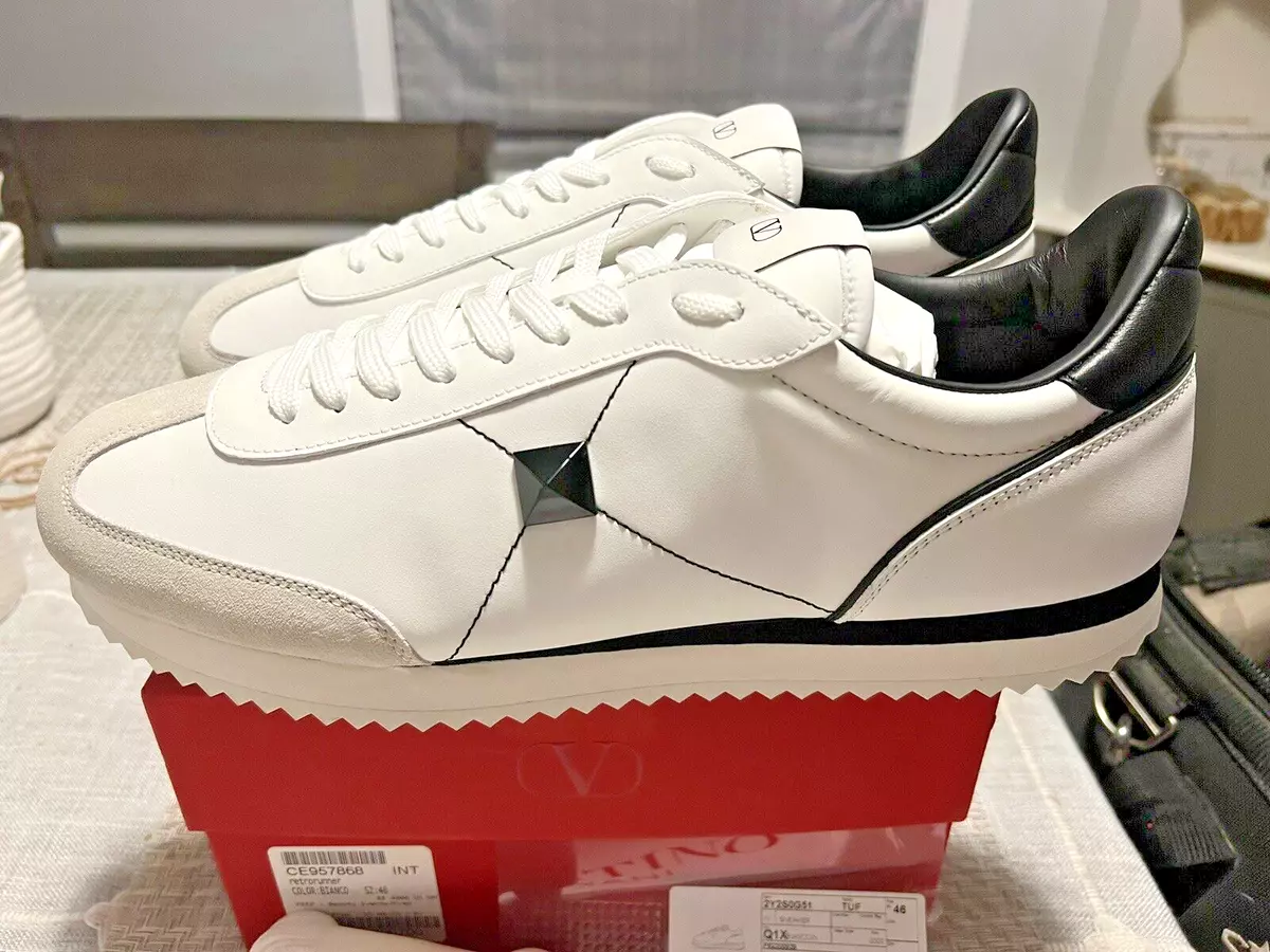 Valentino white sneakers with studs new arrivals