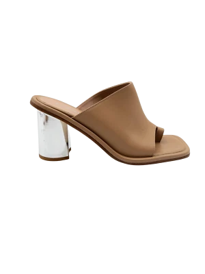 Mules en cuir beige Scarosso Gwen pour femmes EU 38,5 - Photo 1/4