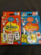 Dr. Seuss Flash Cards - 2 Decks - Colors  Shapes Numbers 1-20 - New Preschool