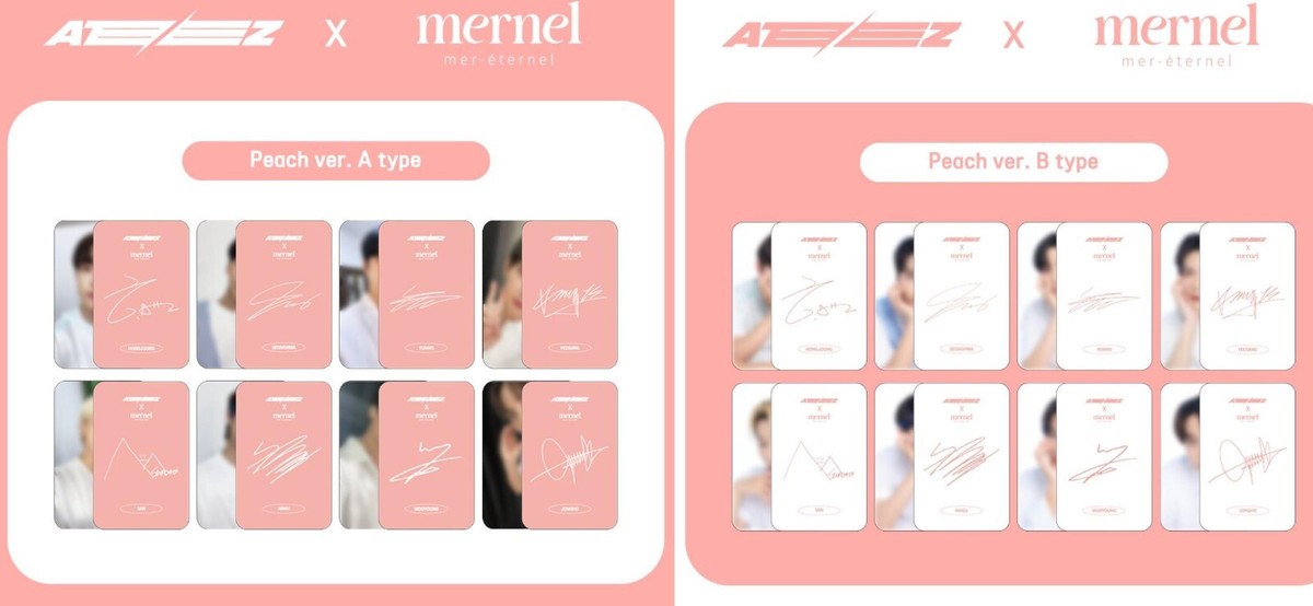 ATEEZ　mernel ATEEZ X MERNEL OFFICIAL MD GOODS PHOTOCARD PHOTO CARD PEACH
