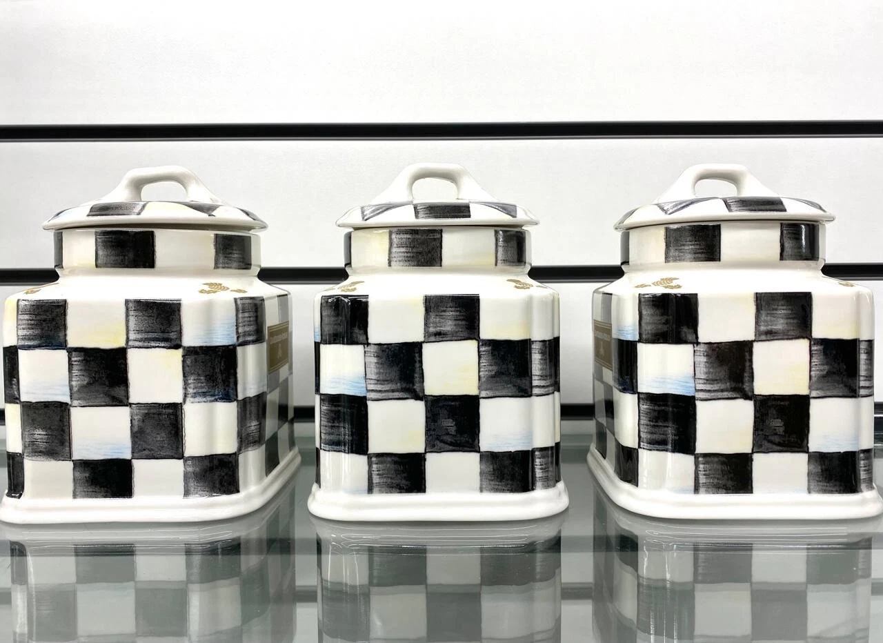 Black White Check Tea Coffee Sugar Jar Air Tight Container Fine Bone China
Opens in a new window or