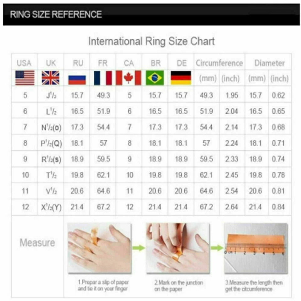 Anillo de boda de lujo con forma de gota de agua de zafiro blanco joyería de compromiso talla 6-10 Foto 3 de 3