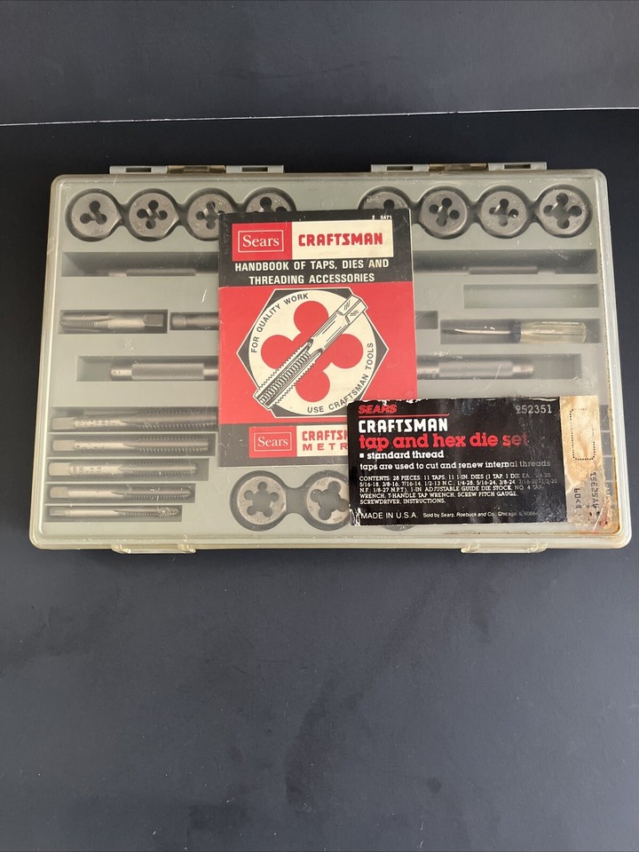 Vintage Craftsman Tap and Hex Die Set No. 952351 USA 27 piece eBay