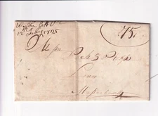 1825 Wythe Court House VA w/ "75" - long letter to Lenox, MA from William Phelps