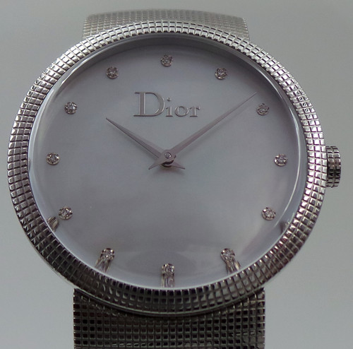 Dior La D de Dior CD042110 Stainless Steel Mother Of Pearl w/ Diamonds