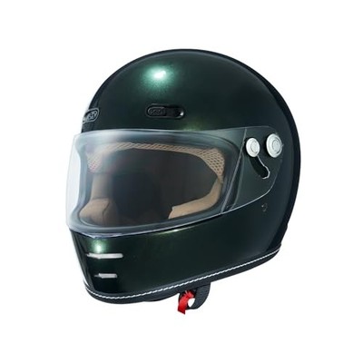 Marushin Neo-Retro Full-Face Motorcycle Helmet END MILL Vintage Metallic Green