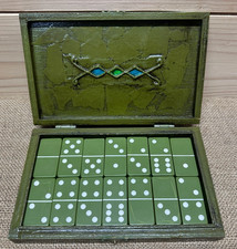 RARE - Vintage Zelda Sage Green Dominoes with Unique Box