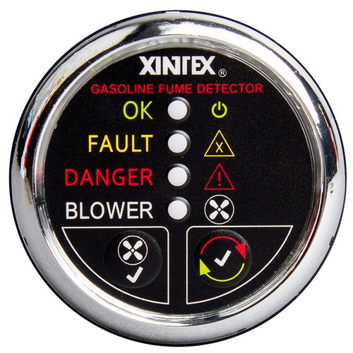 Fireboy-Xintex Gasoline Fume Detector w/Blower Control - Chrome Bezel - 12V [G-1
