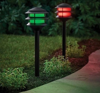 Hampton Bay Smart 70 Lumen Matte Black LED 3-Tier Outdoor Path Light w/ Hubspace