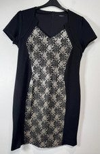 Roman Sheath Dress Womens Size 20 Black Lace Floral V Neck Back Zipper Party