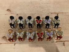 Butterfly Rhinestones Hair Claw - Sz: 2.25"x2"x1.5 - 1 pair - Choose your color