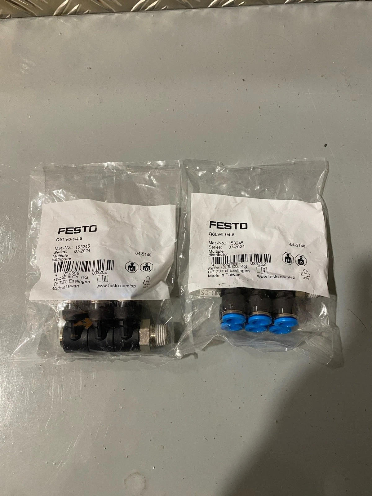 2x Festo QSLV6-1/4-8 153245 Multiple Distributor Brand New