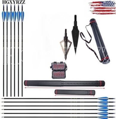 12pcs 31''Archery Arrows Dense Shaft Quiver Set Training Practice Hunting Target