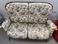 Ercol Mid-Century Two-Seater Sofa - Elm/Windsor Floral