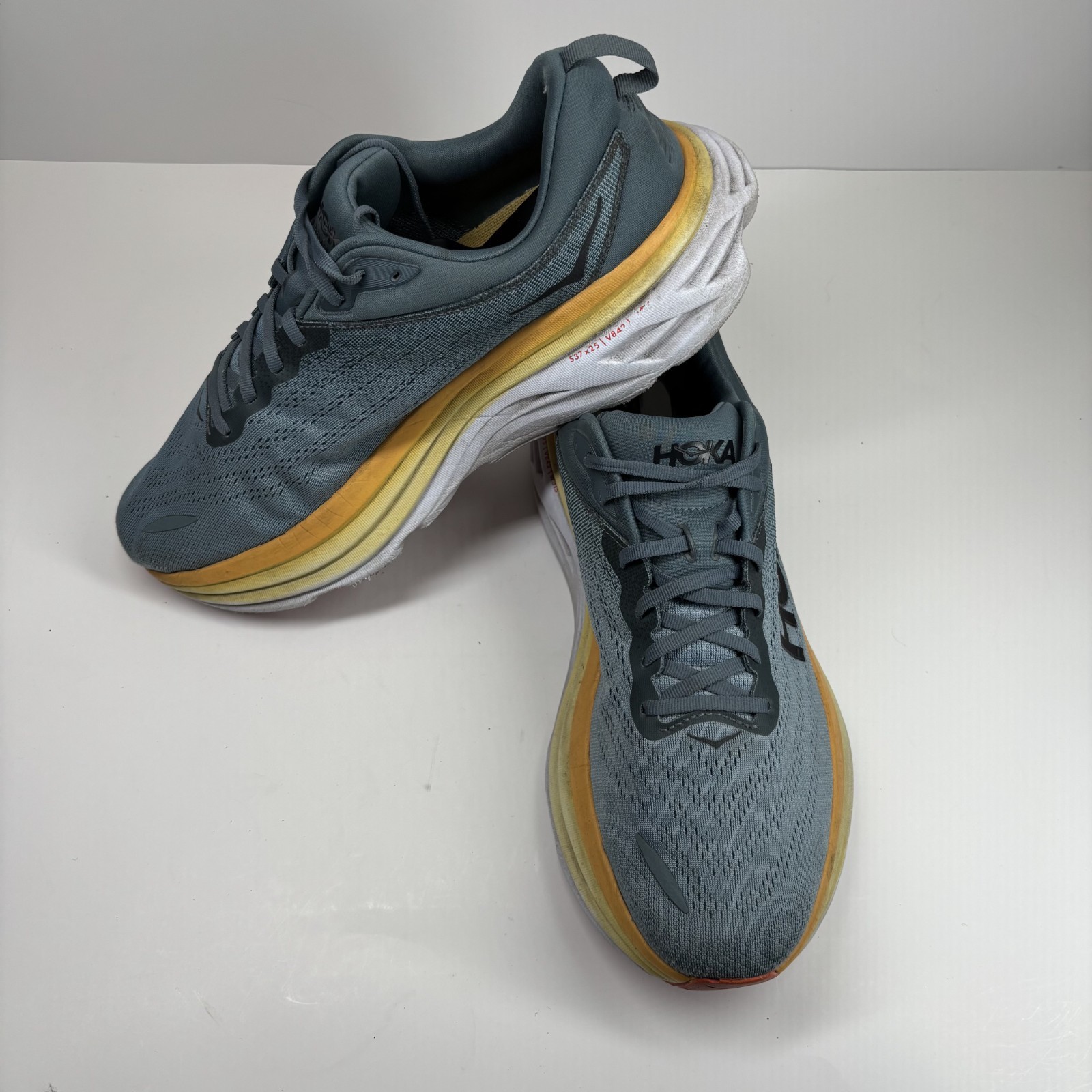 HOKA Bondi 8 Men's US 11.5 2E Goblin Blue/Mountain Spring Wide Road Running Shoe thumbnail 21