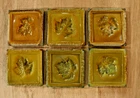 Antique LCT Tiffany Studios Favrile Opalescent Green/Gold 3" Leaf Tile